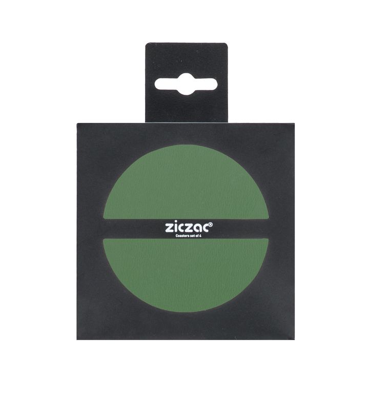 Sottobicchieri Ecopelle 4 Pz. 10 cm Verde Dill - Tirolix