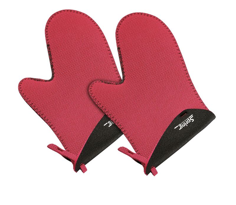 Spring - Guanto da cucina corto rosso/nero 23 x 15 cm Spring Grips