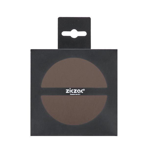 Sottobicchieri Ecopelle 4 Pz. 10 cm Marrone - Tirolix