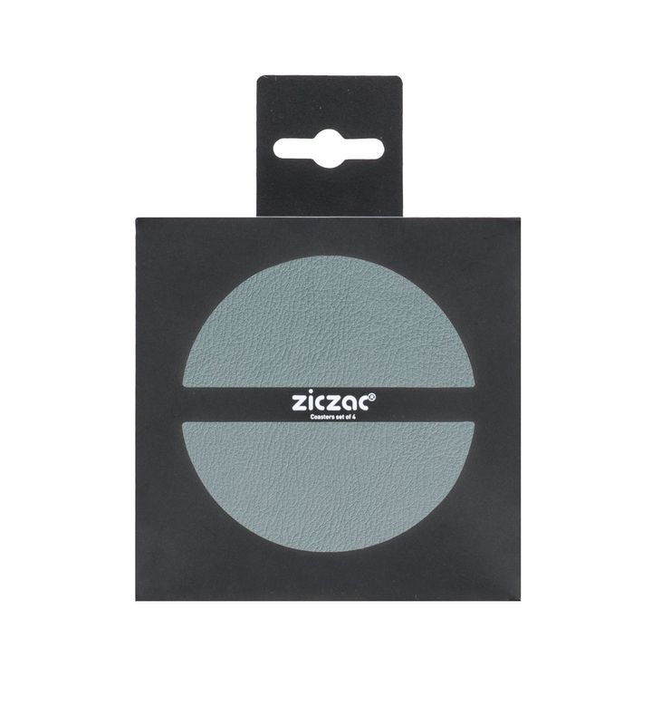 Sottobicchieri Ecopelle 4 Pz. 10 cm Blu Chiaro - Tirolix