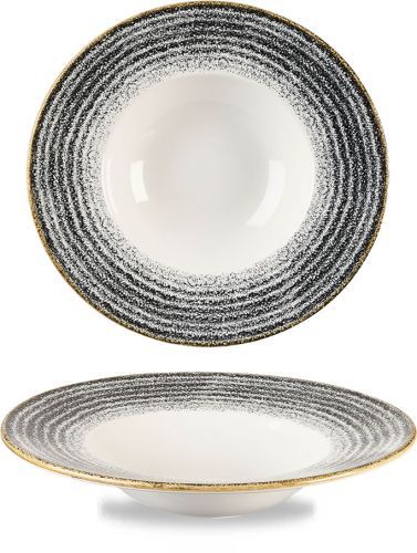 Churchill Piatto fondo con falda 24 cm Homespun Charcoal Black Studio Prints