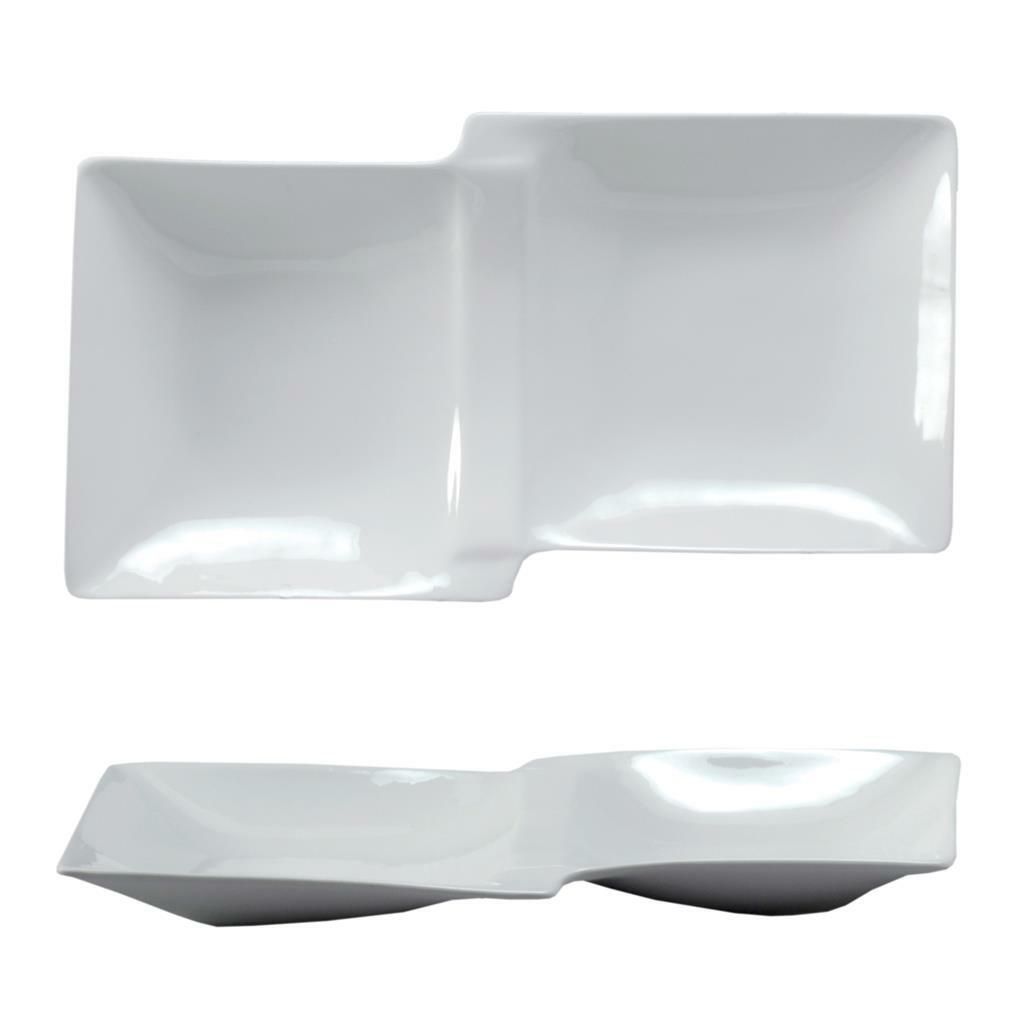 Tirolix - Piatto Rettangolare 2 Scomparti 28 x 14 cm Plates