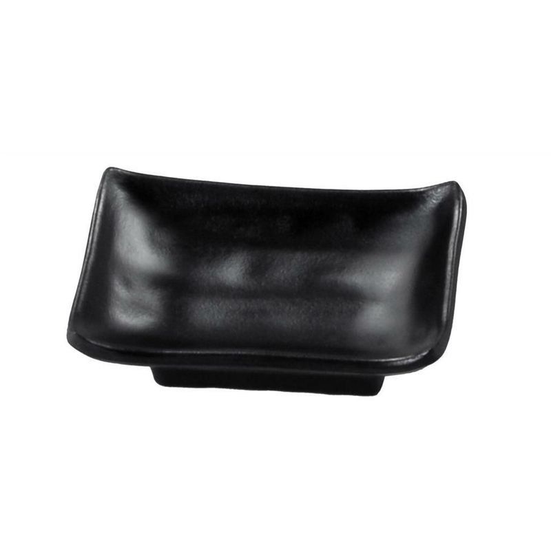 Tirolix - Piattino Rettangolare 10 x 6,5 cm Nero Melamina