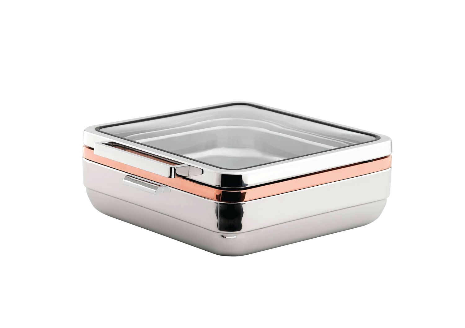 Yegam - Scaldavivande con banda PVD oro rosa 39,5 x 43,5 cm