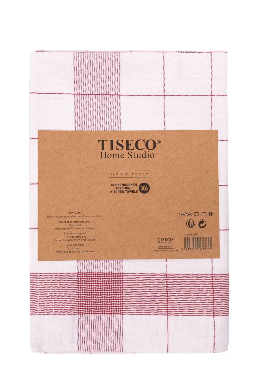 Panno per vetro 6 pezzi 65 x 70 cm Rosso - Tirolix