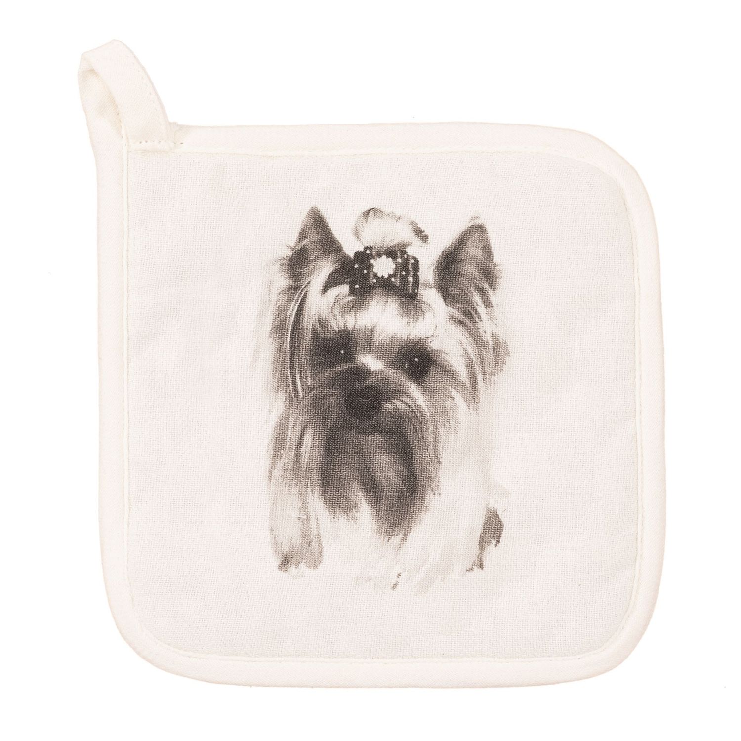 Presina con cane yorkshire 20 x 20 cm Crema - Tirolix