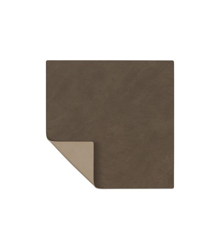 Lind DNA - Tovaglietta Double Square Nupo caviar/Nupo clay brown 28x28 cm