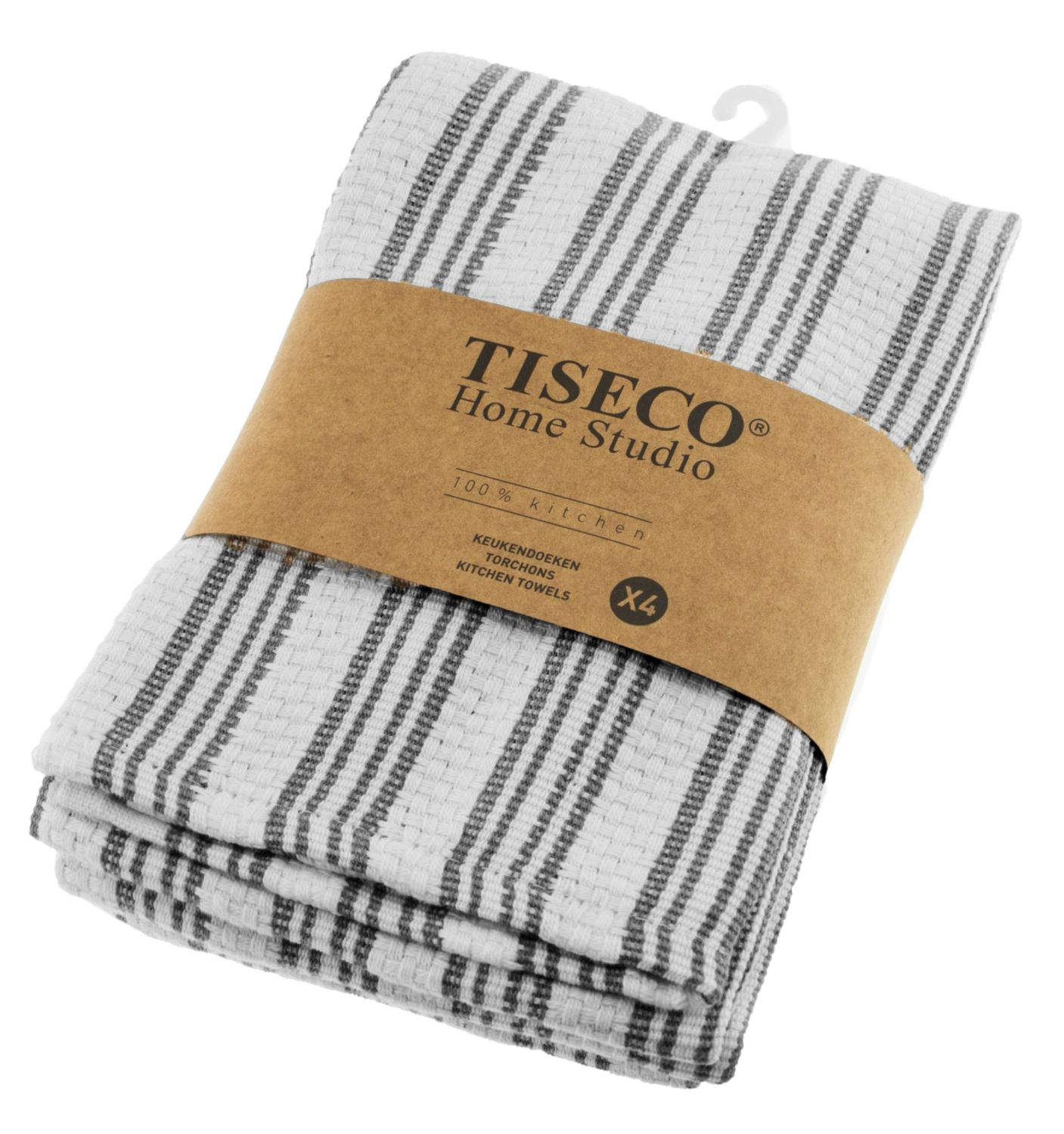 Canovacci/Strofinacci intrecciato 3 pezzi 50 x 70 cm Grigio - Tirolix