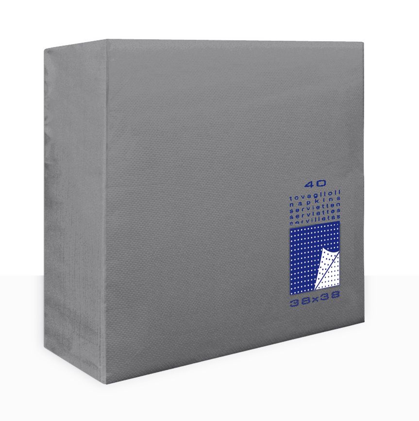 Tovagliolo Grigio satin 2 veli 38x38 cm Punta/Punta 1440 pezzi - Tirolix