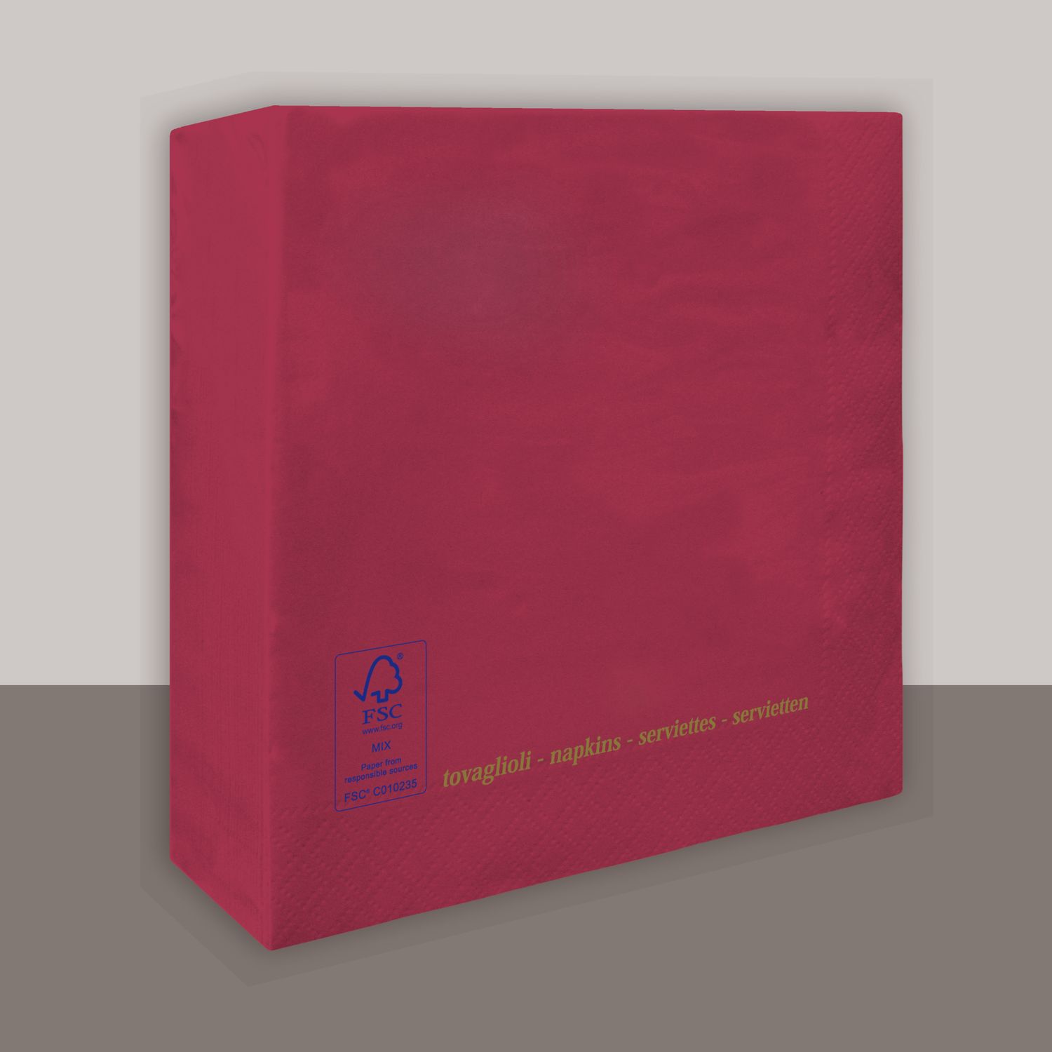 Tovagliolo Bordeaux 2 veli 25x25 cm 3600 pezzi - Tirolix