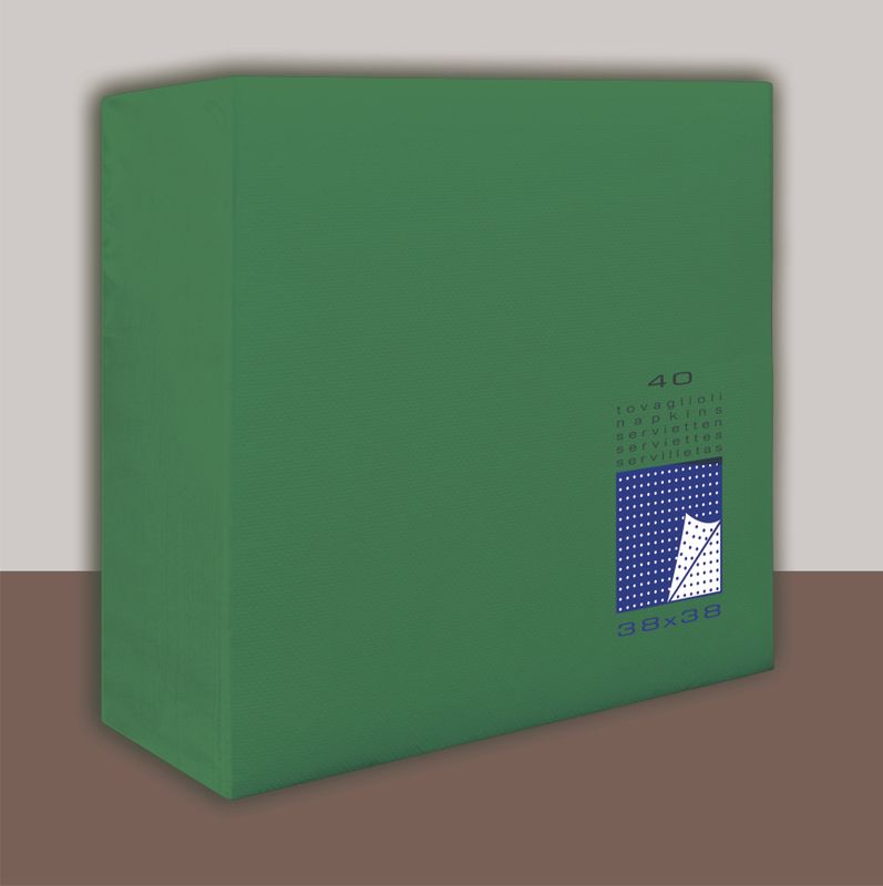 Tovagliolo Verde foresta 2 veli 38x38 cm Punta/Punta 1440 pezzi - Tirolix