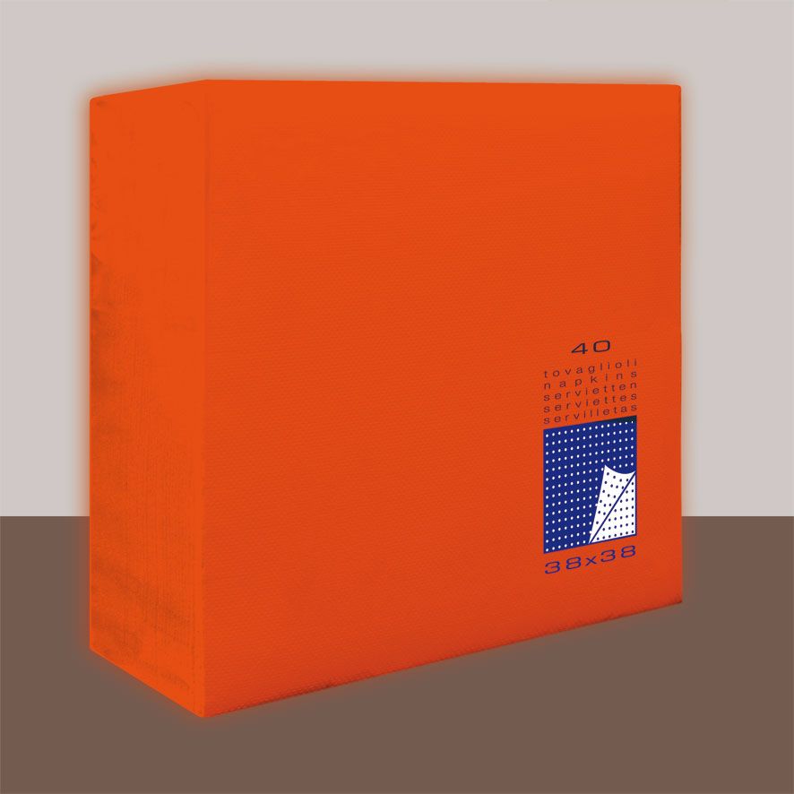 Tovagliolo Mandarino 2 veli 38x38 cm Punta/Punta 1440 pezzi - Tirolix