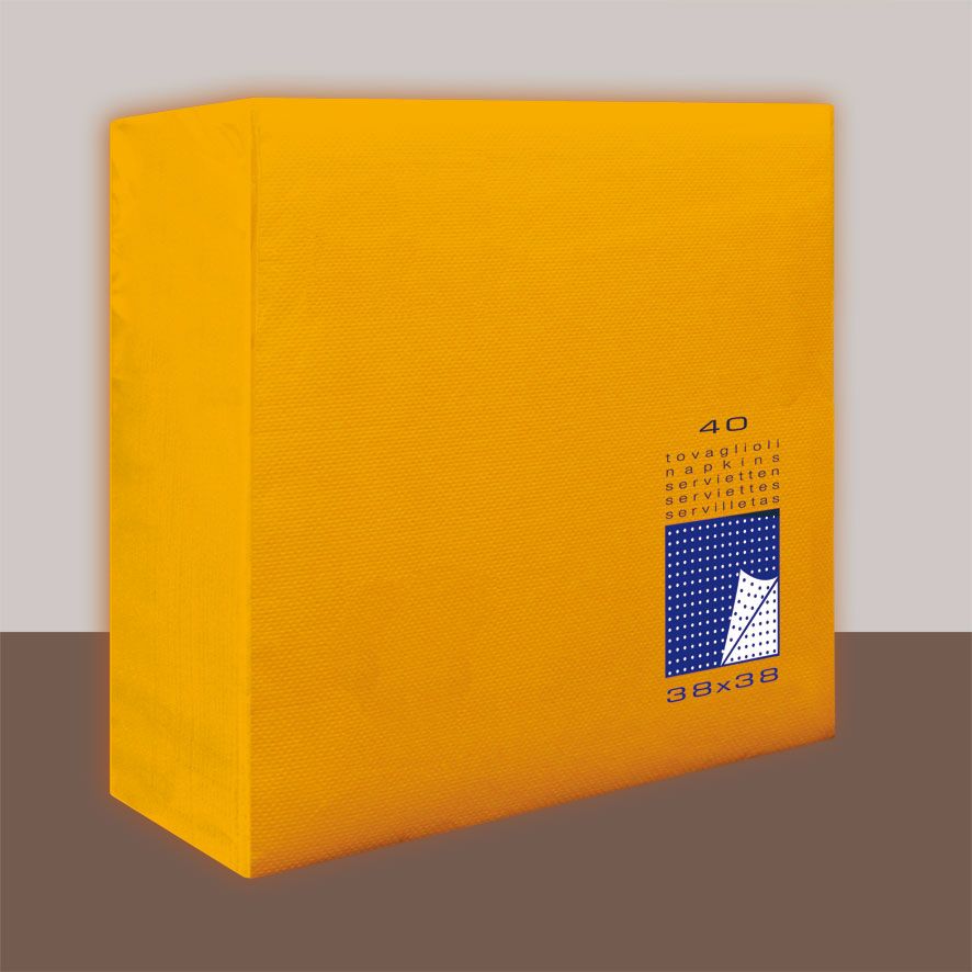Tovagliolo Giallo sole 2 veli 38x38 cm Punta/Punta 1440 pezzi - Tirolix
