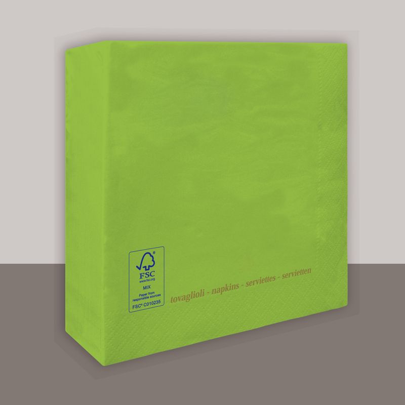 Tovagliolo Kiwi 2 veli 25x25 cm 3600 pezzi - Tirolix