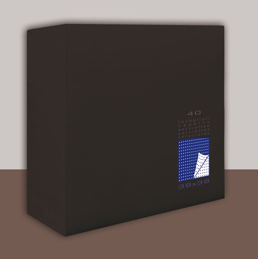 Tovagliolo Nero 2 veli 38x38 cm Punta/Punta 1440 pezzi - Tirolix