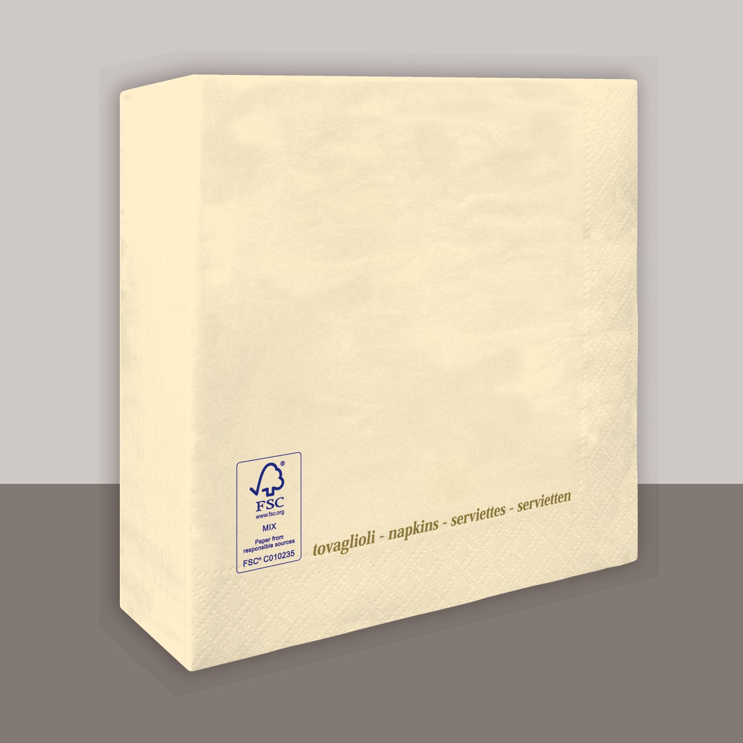 Tovagliolo Panna 2 veli 25x25 cm 3600 pezzi - Tirolix