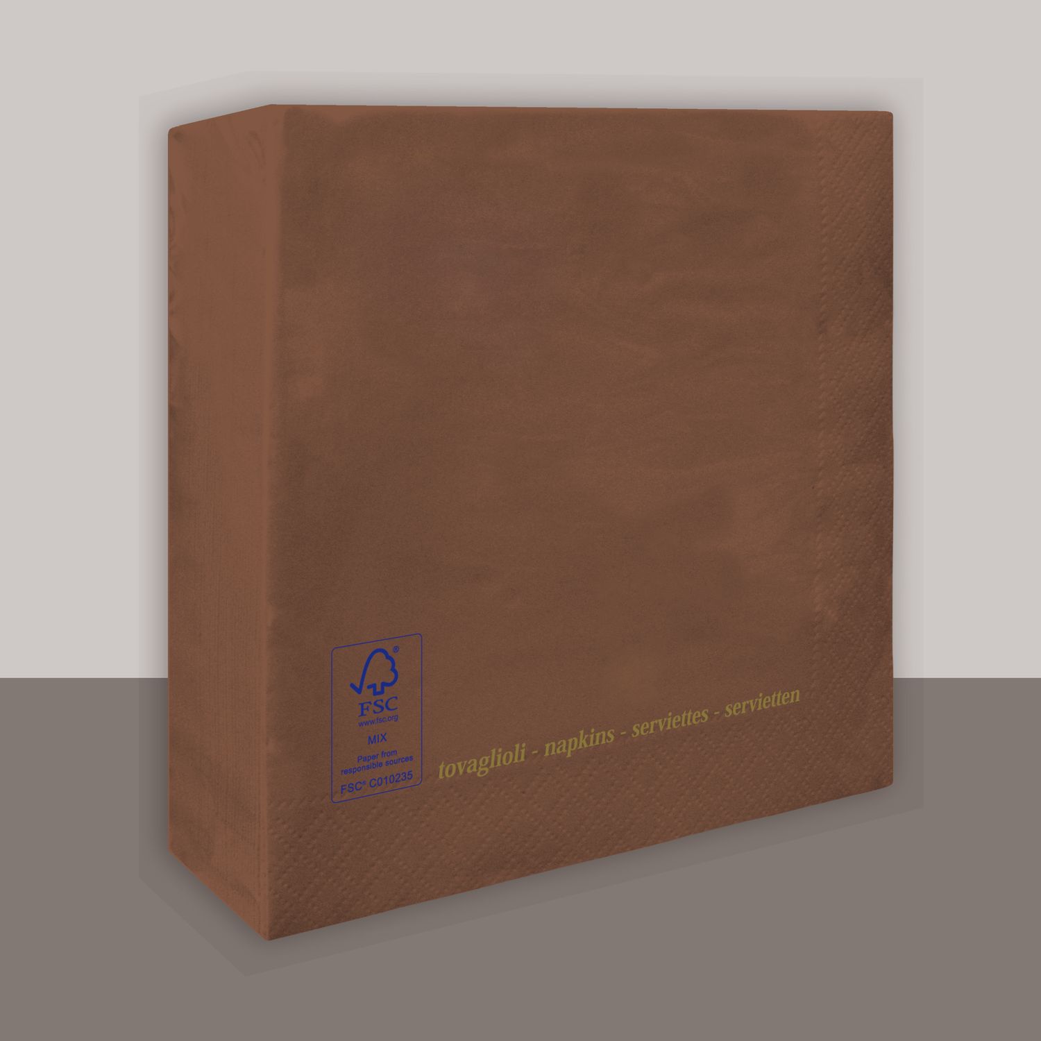 Tovagliolo Marrone 2 veli 25x25 cm 3600 pezzi - Tirolix