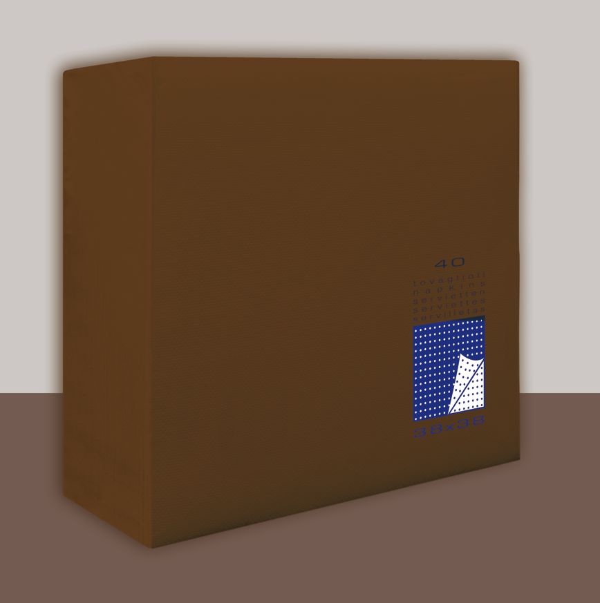 Tovagliolo Marrone 2 veli 38x38 cm Punta/Punta 1440 pezzi - Tirolix