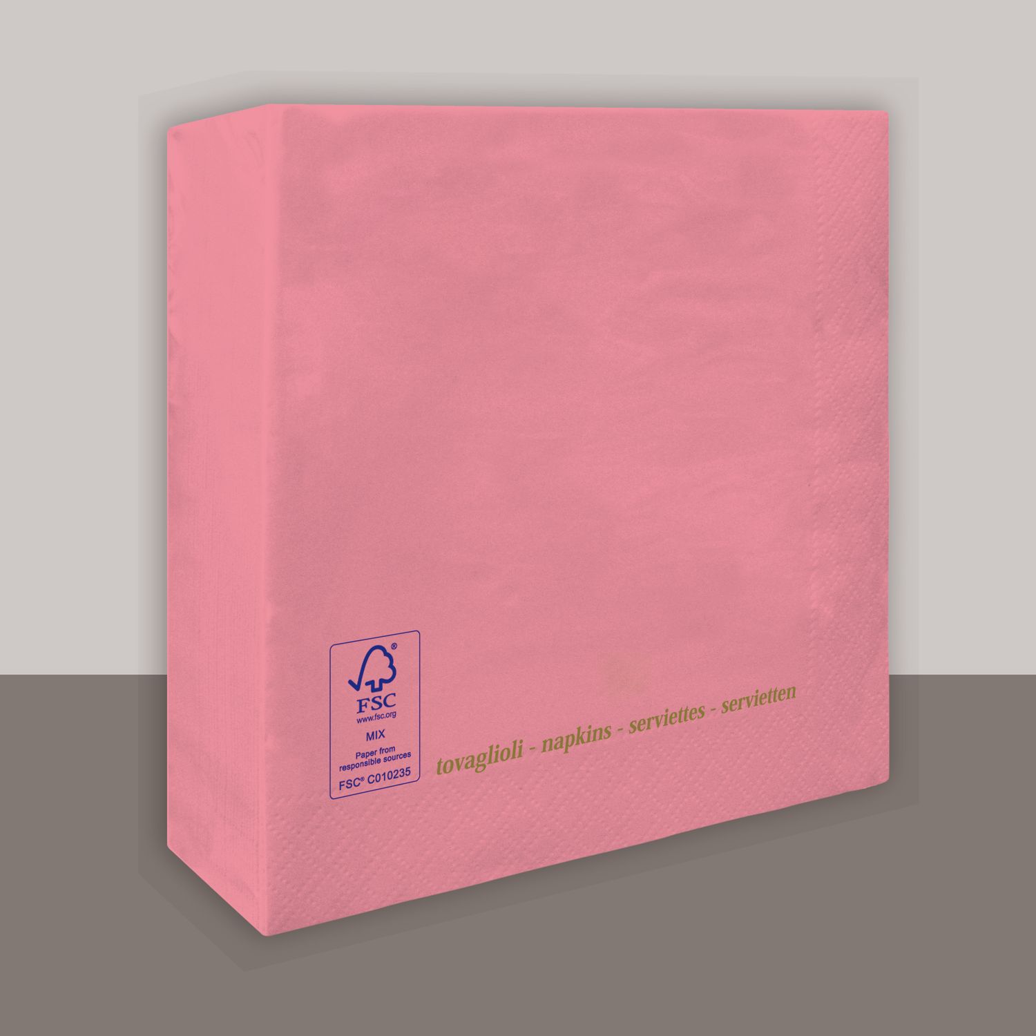 Tovagliolo rosa shocking 2 veli 25x25 cm 3600 pezzi - Tirolix