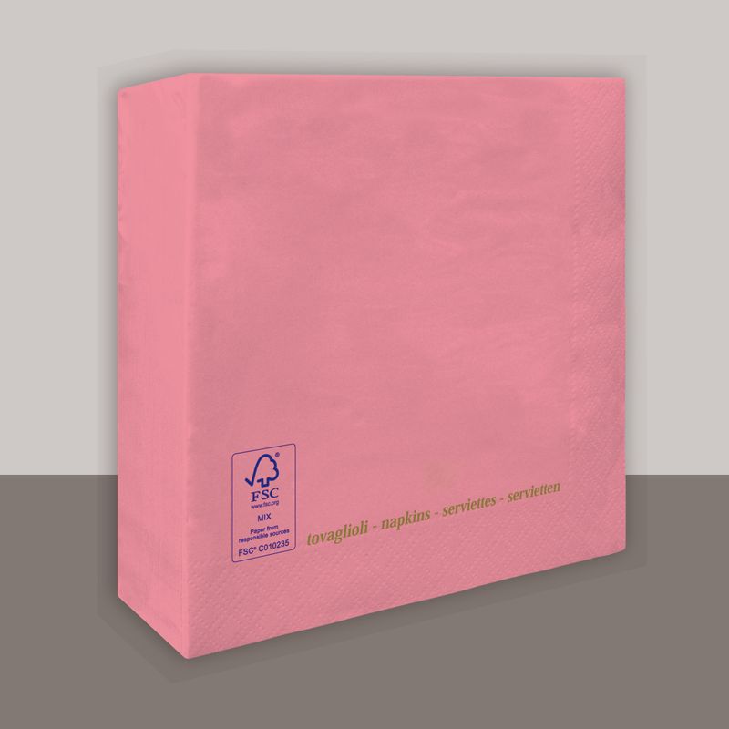 Tovagliolo rosa shocking 2 veli 25x25 cm 3600 pezzi - Tirolix