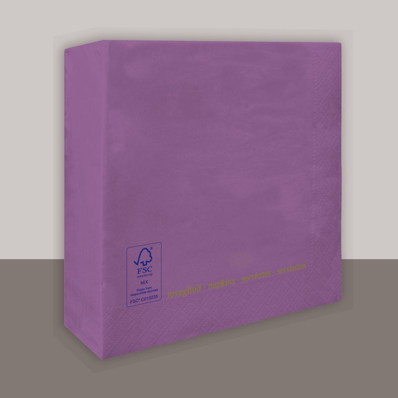 Tovagliolo Violetto 2 veli 25x25 cm 3600 pezzi - Tirolix