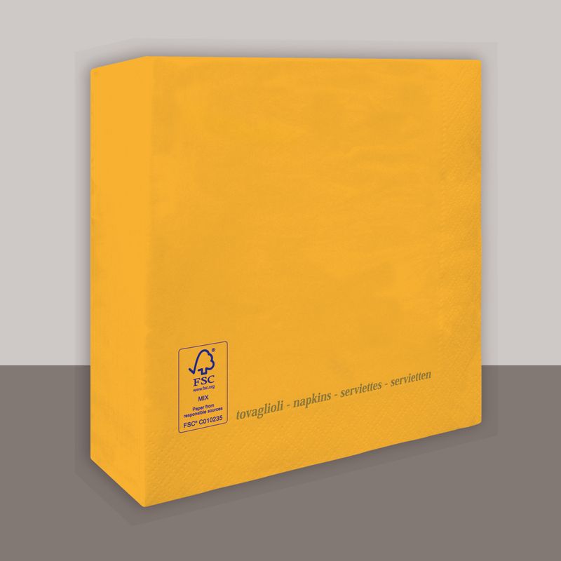 Tovagliolo Giallo sole 2 veli 25x25 cm 3600 pezzi - Tirolix