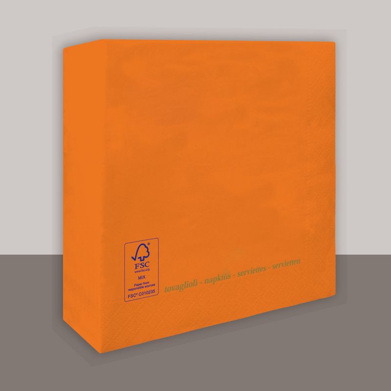 Tovagliolo Mandarino 2 veli 25x25 cm 3600 pezzi - Tirolix