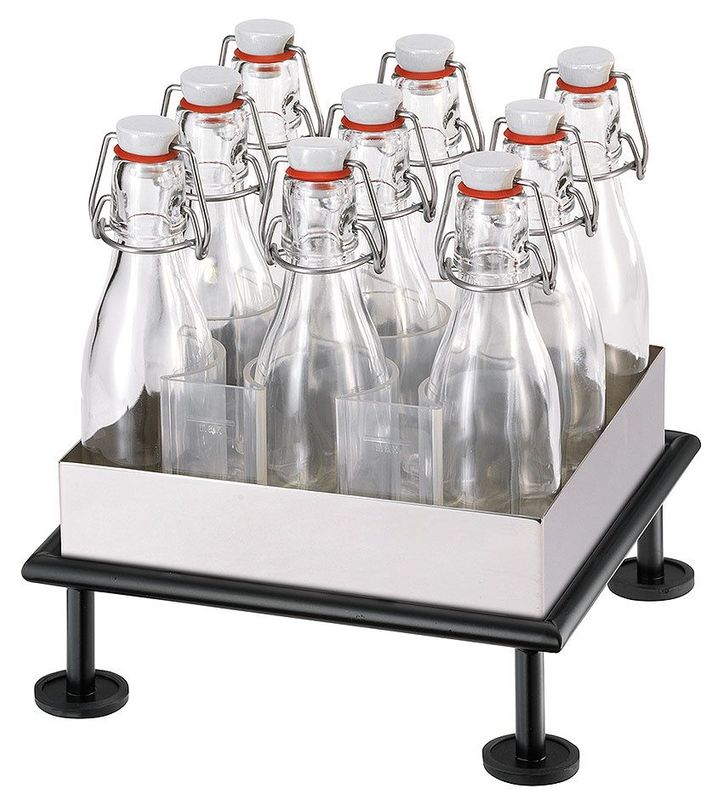 Frilich - 9 bottiglie con supporto Nero 23,2h cm Raiser Rustic 'Black Steel'