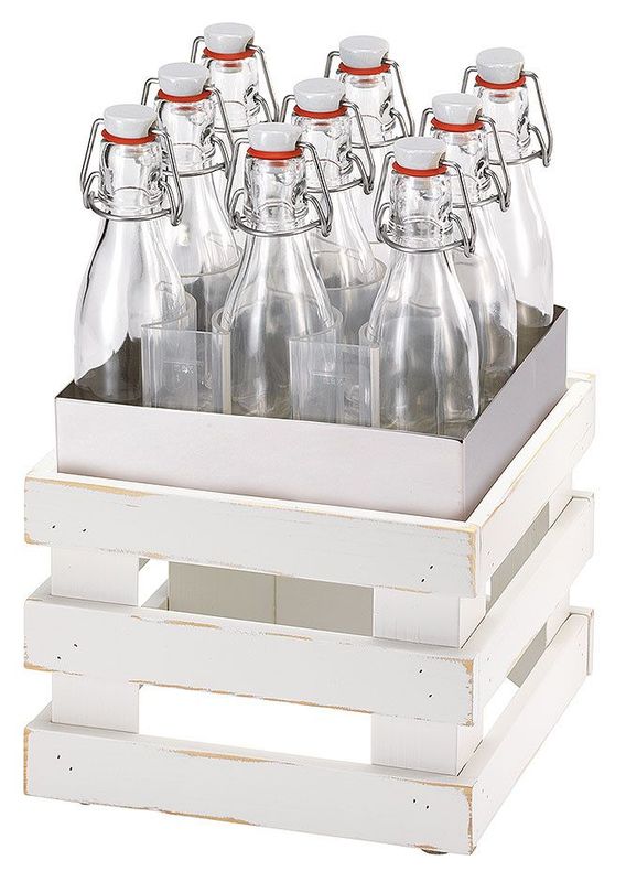 Frilich - 9 bottiglie con supporto 36h cm Raiser Vintage