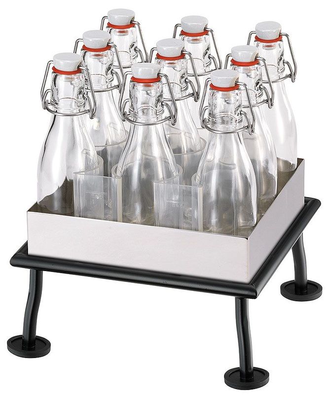 Frilich - 9 bottiglie con supporto Nero 28,2h cm Raiser Rustic 'Black Steel'