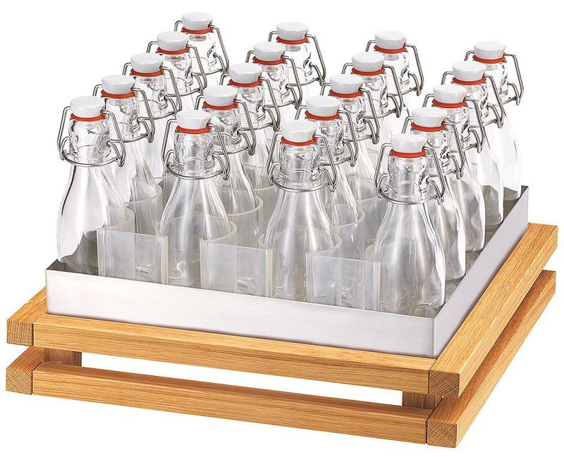 Frilich - 20 bottiglie con supporto 26h cm Raiser Oak