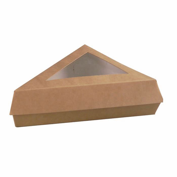 Firstpack - Scatola triangolare con finestra marrone 15,5 x 13 cm