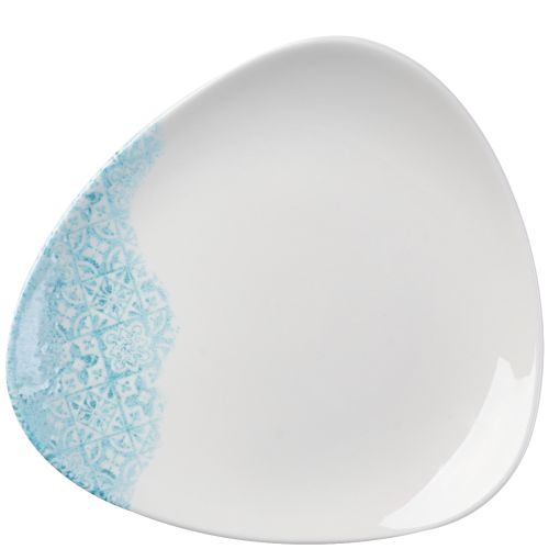 Churchill Piatto triangolare 20,3 Vintage Prints Med Tiles Aquamarine