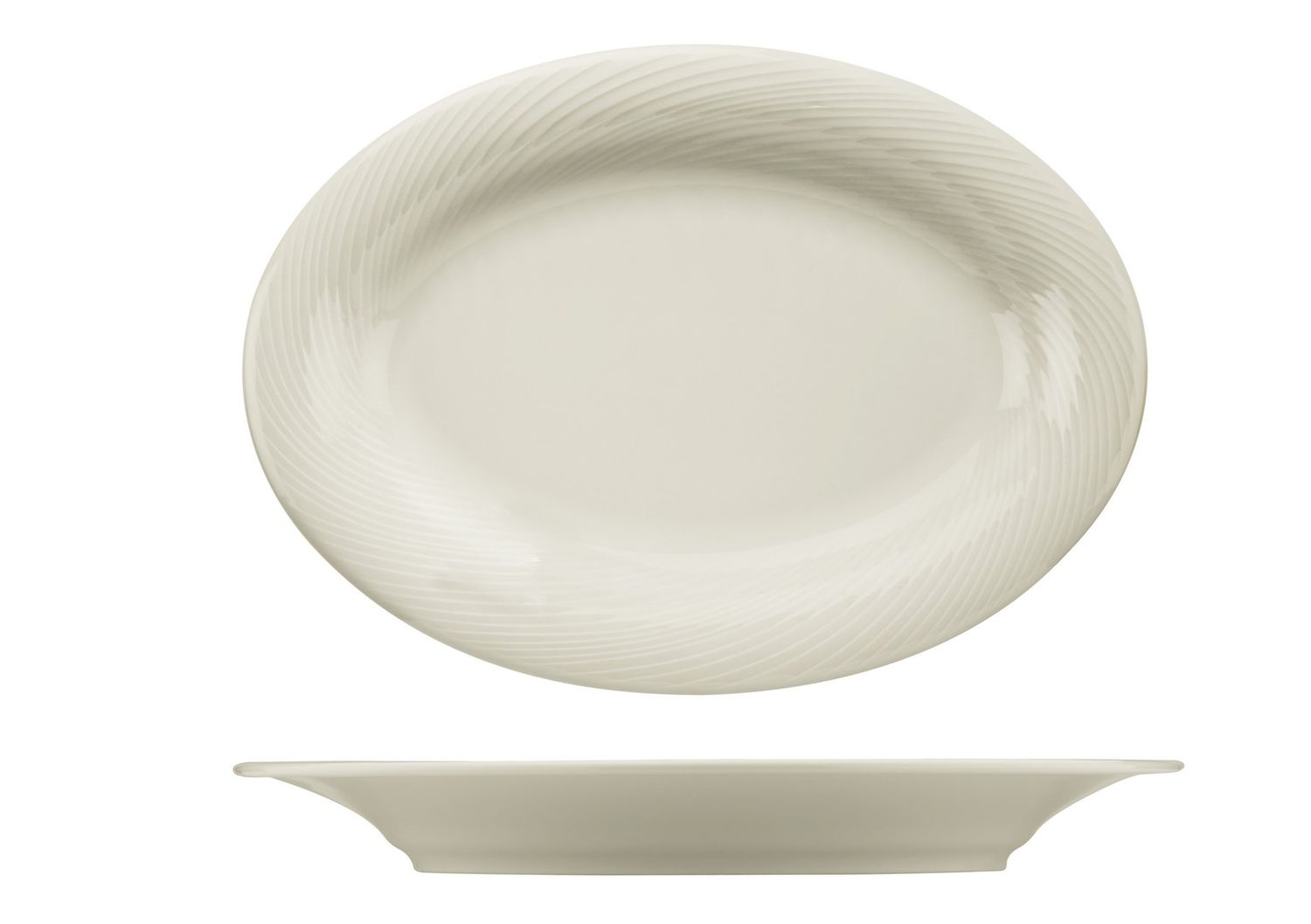 Kutahya Porselen - Piatto ovale 34 x 25 cm Sempre Avorio