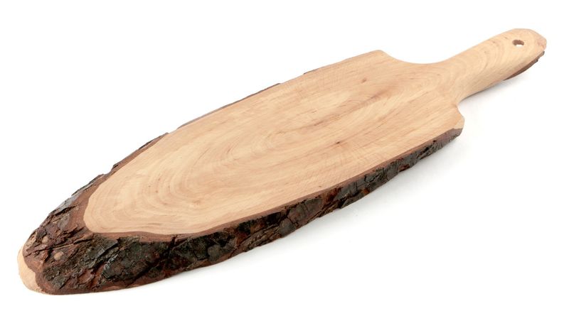 Horeca Professional - Tagliere corteccia ovale con manico 48 x 20 cm
