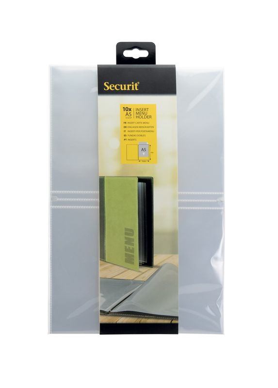 Securit - Set da 10 inserti doppi trasparenti​ A5 14,8 x 21 cm
