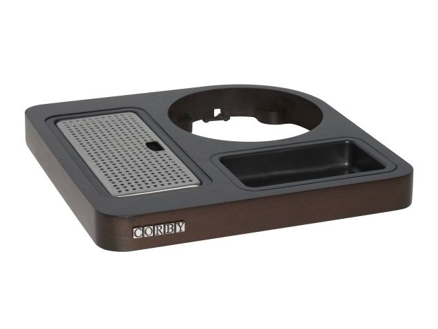 Corby - Vassoio di benvenuto compatto legno scuro 23 x 22,6 cm Canterbury