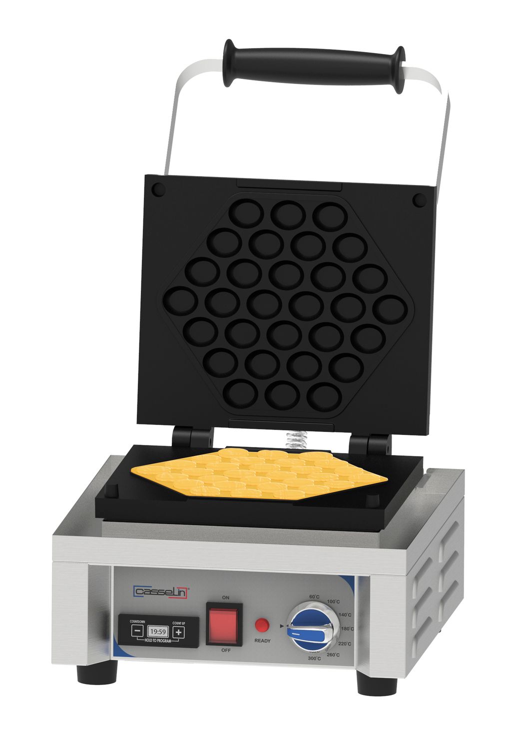 Casselin - Macchina per waffle singolo con apertura a 90° Bubble