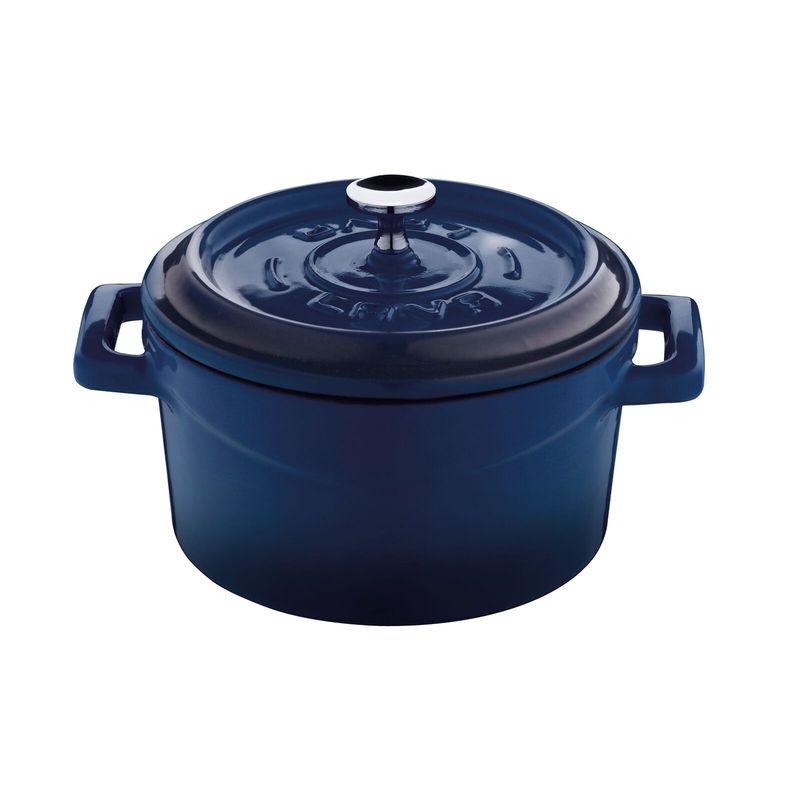 Paderno - Casseruola tonda con coperchio blu 12 cm Ghisa smaltata