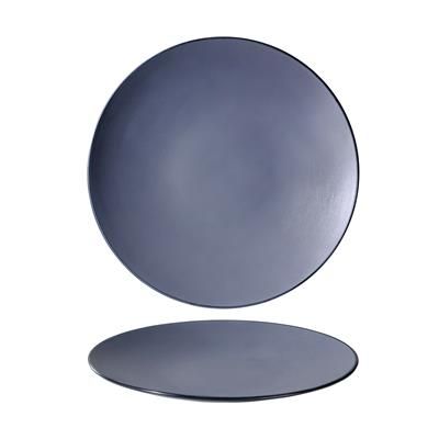 Tirolix - Piatto Piano Coupe 25,5 cm Melamina Bicolor Grigio/Nero