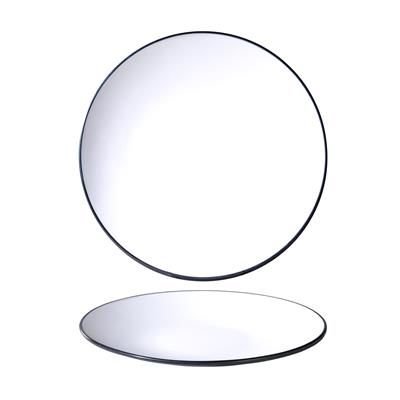 Tirolix - Piatto Piano Coupe 25,5 cm Melamina Bicolor Bianco/Nero