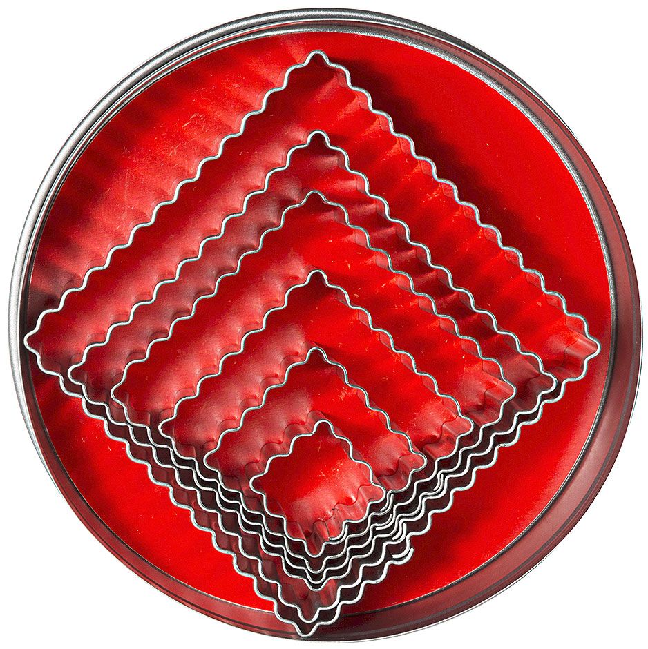 Tagliabiscotti quadrato ondulato 6 pezzi - Contacto