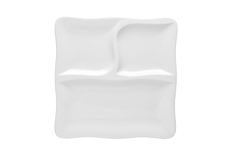 Lubiana - Piatto quadrato 3 scomparti 28 cm Gourmet