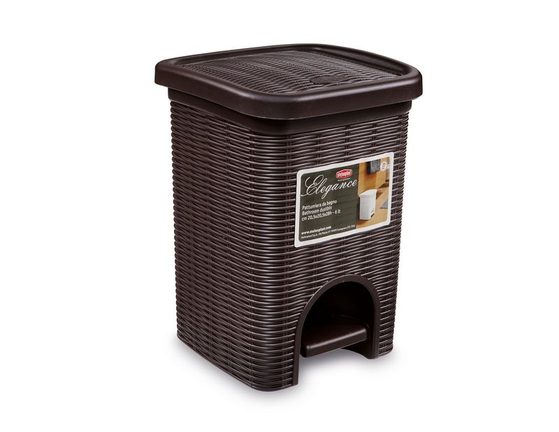Stefanplast - Pattumiera 20 l Marrone Elegance