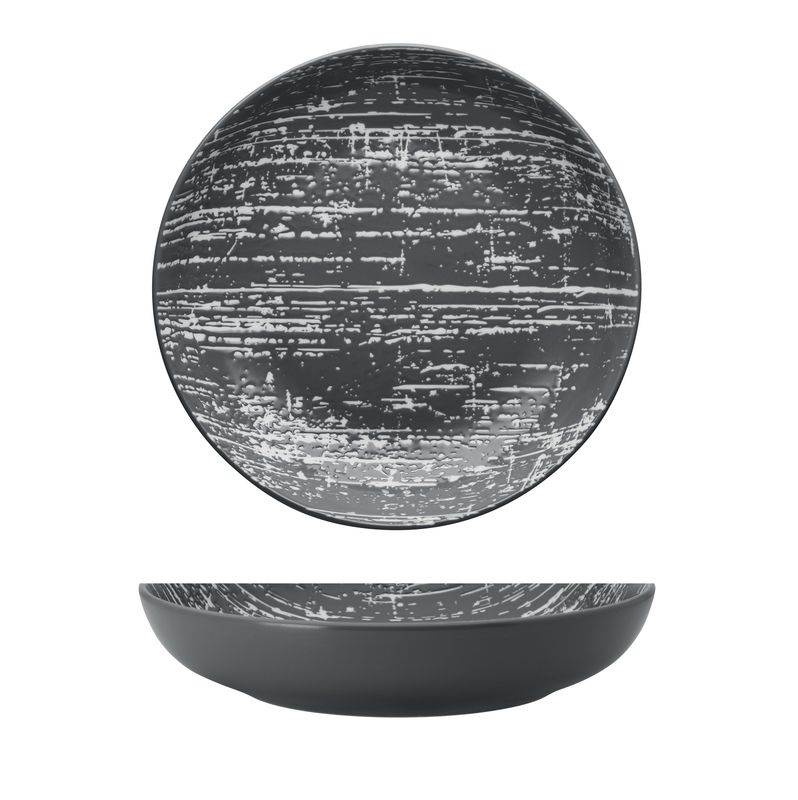 Yegam - Piatto fondo 23 cm Grigio Drizzle