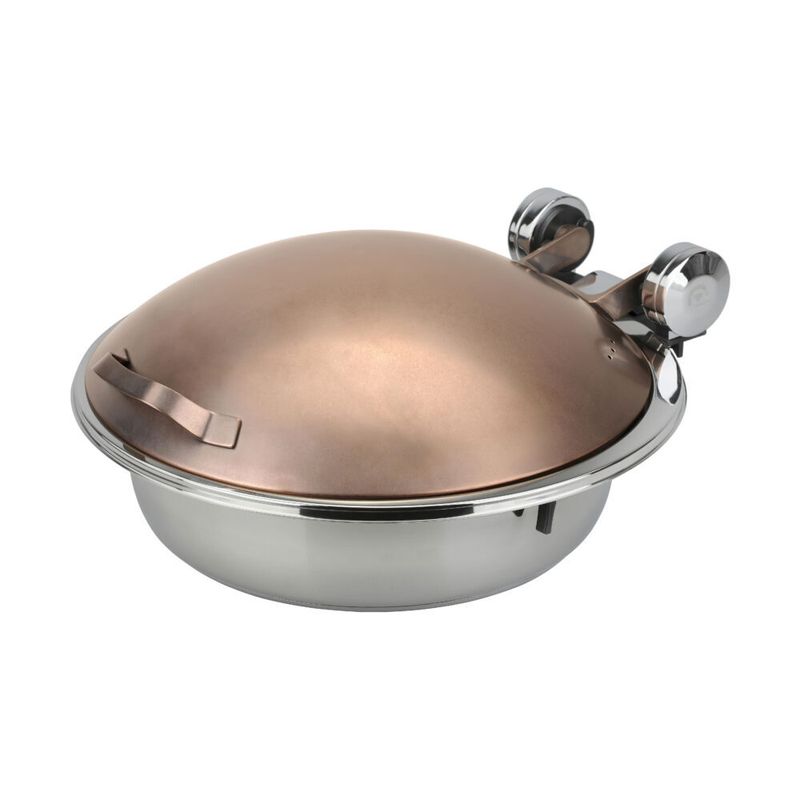 Yegam - Scaldavivande rotondo con coperchio inox bronzo 44 cm Smart W