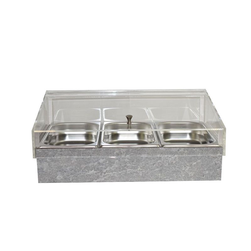 Yegam - Espositore refrigerato in cemento GN 1/1 con 3 vaschette GN 1/3 T-Collection