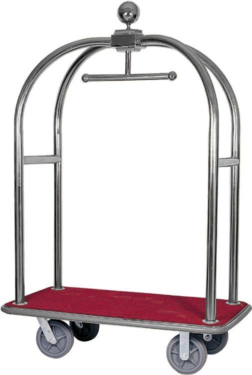 Forcar - Carrello portavaligie e portabiti 124 x 64 x 190 cm Rosso/Inox