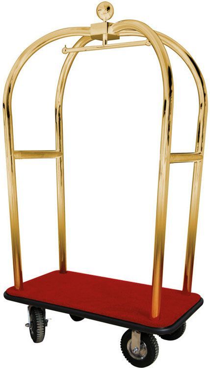 Forcar - Carrello portavaligie e portabiti 110 x 62 x 198 cm Rosso/Ottone