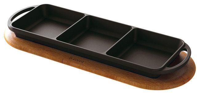 Paderno - Piatto tre scomparti 12 x 33 cm Ghisa Smaltata